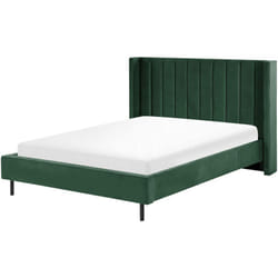 Letto matrimoniale con doghe 140 x 200 cm velluto verde scuro Villette
