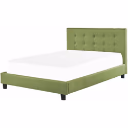 Letto matrimoniale imbottito. Porta l'eleganza in camera da letto con questo letto con rete a doghe. Realizzato in durevole e ...