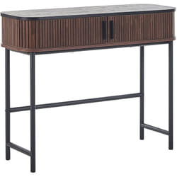 Tavolo consolle moderno con porta scorrevole in legno scuro Jose
