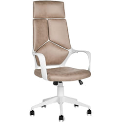 Beliani - Sedia ufficio in materiale sintetico beige sabbia e bianco schienale regolabile Delight