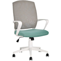 Sedia ufficio in materiale sintetico grigio e verde con schienale regolabile Bonnie