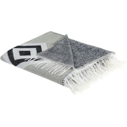 Beliani - Coperta acrilico grigio nero bianco 130 x 170 cm copriletto frange geometrico Kattike