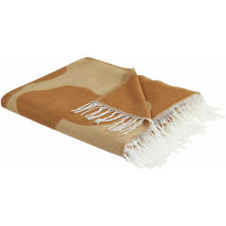 Coperta decorativa frange motivo astratto 130 x 170 cm beige e arancio Bangre