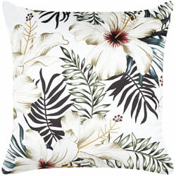 Beliani - Cuscino in velluto verde crema 45 x 45 cm motivo foglie Okra