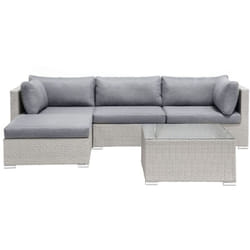 Divano da giardino 4 posti rattan grigio chiaro destro Sano ii