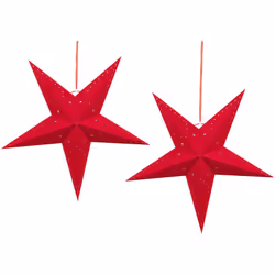 Coppia di stelle con luci a LED. Rendi ancora più accogliente ogni stanza con questo set di 2 stelle LED. Realizzato in carta ...