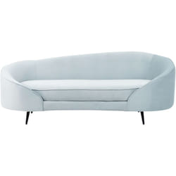 Beliani - Divano a 3 posti velluto curvo stile glamour azzurro e oro Savar