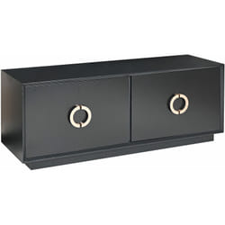 Credenza a 4 ante con ripiani nero maniglie dorate mdf Oxnard