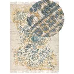 Beliani - Tappeto orientale vintage soggiorno verde senape e beige 160 x 230 cm Boyali