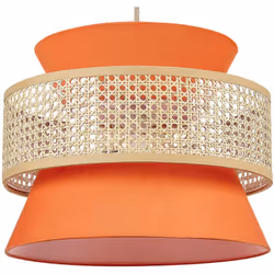 Lampada a sospensione con accenti in rattan. Decora ogni stanza con classe con questo splendido lampadario. Realizzato in rat ...