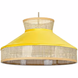 Lampada a sospensione con paralume in rattan. Dona luce nuova a ogni stanza con questo lampadario in stile boho. Fusione perf ...