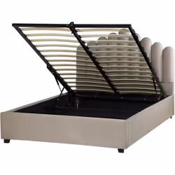 Letto contenitore una piazza e mezza velluto con testata a conchiglia. Porta la classe in camera da letto con questo letto da ...