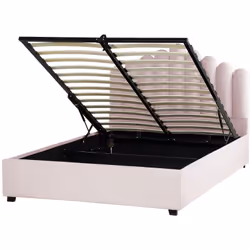 Letto contenitore matrimoniale velluto con testata a conchiglia. Porta la classe in camera da letto con questo letto dal desi ...
