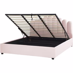 Letto contenitore matrimoniale velluto con testata a conchiglia. Porta la classe in camera da letto con questo letto dal desi ...