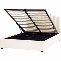 Letto contenitore matrimoniale velluto con testata a conchiglia. Porta la classe in camera da letto con questo letto dal desi ...