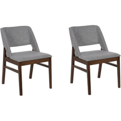 Beliani - Set di 2 sedie da pranzo retrò imbottite legno scuro e grigio Bella