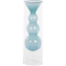 Beliani - Vaso da fiori in vetro con forma particolare turchese 26 cm Kalochi