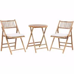 Set da giardino pieghevole. Questo bellissimo set giardino donerà un tocco naturale al tuo balcone o patio. Composto da un ta ...