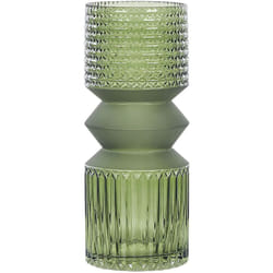 Beliani - Vaso di fiori con forma irregolare in vetro verde oliva 26 Vradeto