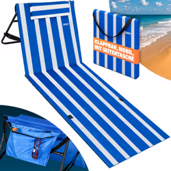 Tappetino da spiaggia imbottito con schienale regolabile e tracolla per il trasporto Godetevi l´estate: rilassatevi in spiagg ...