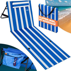 Detex - Deuba Tappetino da mare Schienale imbottito Poggiatesta Regolabile Pieghevole 158x56x45,5cm 100% poliestere materassino lettino prendisole da