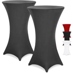 Detex - 2x Copritavolo da Bar Vari Colori Lavabile Rivestimento per Tavoli Alti Bistrò Elastico (ø 80-85cm, Rosso) Set of 2 Anthracite (en), 60Ø (de)