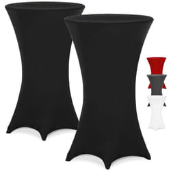 Detex - 2x Copritavolo da Bar Vari Colori Lavabile Rivestimento per Tavoli Alti Bistrò Elastico (ø 80-85cm, Rosso) Set of 2 Black (en), 70Ø (de)