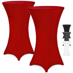 Detex - 2x Copritavolo da Bar Vari Colori Lavabile Rivestimento per Tavoli Alti Bistrò Elastico (ø 80-85cm, Rosso) 2er Set bordeaux (de), 70Ø (de)