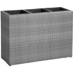 Casaria® Fioriera 3 Vasi Portafiori Giardino Drenaggio Acqua Arredo Giardinaggio Grigio