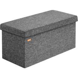 Casaria® Panca Contenitore Pieghevole Similpelle Pouf Poggiapiedi Ottomana l - Dunkelgrau (de)