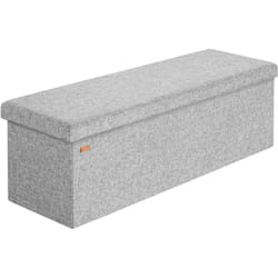 Casaria® Panca Contenitore Pieghevole Similpelle Pouf Poggiapiedi Ottomana xl - Grau (de)