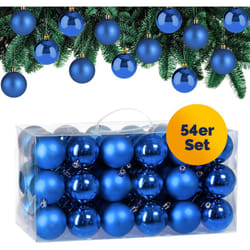 Set di palline di Natale composto da varie fantasie varie quantità varie taglie Blu