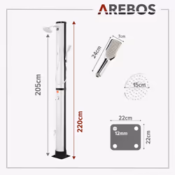 Arebos 4252023109765 doccia per giardino e piscina - Vista aggiuntiva 7
