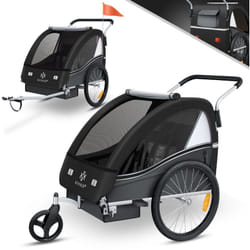 Kesser - rimorchio per bambini rimorchio per bicicletta Sport-RX 2 in 1 funzione jogger rimorchio per bambini + cintura di sicurezza a 5 punti 360°