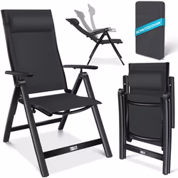 Sedia da giardino KESSER Comfort e relax grazie allo schienale regolabile in 7 posizioni, al resistente materiale textilene, ...