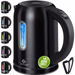 Bollitore KESSER 2200W con regolazione della temperatura tra 60-100°C e funzione di ritenzione del calore, filtro anticalcare ...