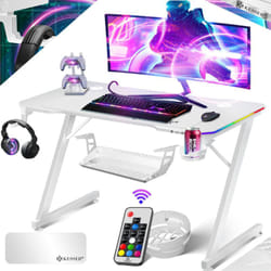 Kesser - Ultimate Gaming Desk Scrivania da gioco con telaio a z e portabicchieri Gancio per cuffie Scrivania per computer Scrivania per pc Scrivania