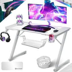 Kesser - Ultimate Gaming Desk Scrivania da gioco con telaio a z e portabicchieri Gancio per cuffie Scrivania per computer Scrivania per pc Scrivania