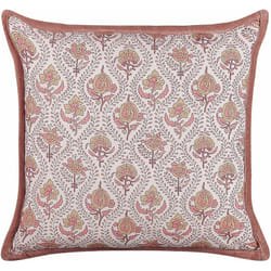 Beliani - Cuscino decorativo cotone fiori 45x45 cm rosso e bianco Picea