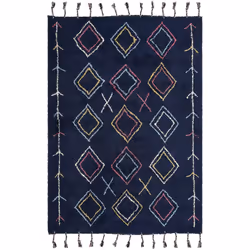 Tappeto in cotone con motivo geometrico. Apri le porte allo stile boho, con questo prezioso tappeto con motivo geometrico. Re ...