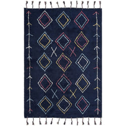 Beliani - Tappeto cotone stile boho 140 x 200 cm motivo geometrico nero Corum