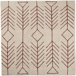 Tappeto quadrato in cotone con motivo geometrico beige 200 x 200 cm Akoren