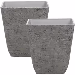 Set di 2 vasi moderni quadrati in colore grigio da interno ed esterno. Dona un tocco d'eleganza alla tua zona living con ques ...