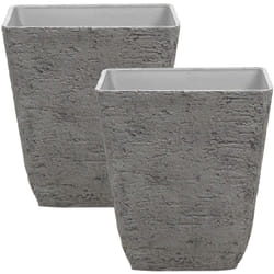 Vaso Quadrato Simil Pietra Grigia per Interni e Esterni 49 x 49 x 53 cm Delos