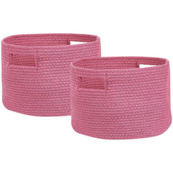 Set di 2 cesti in cotone intrecciato rosa Chinot