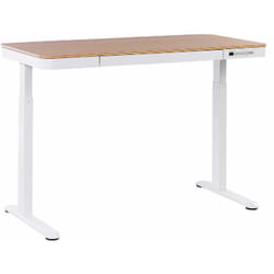 Scrivania elettrica ad altezza regolabile legno chiaro e bianco 120x60 cm Kenly