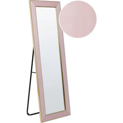 Beliani - Specchio da terra velluto rosa e oro 50 x 150 cm glamour Lautrec