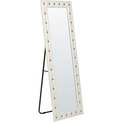 Beliani - Specchio da terra in ecopelle bianco 50 x 150 cm glamour Ansouis