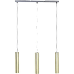 Beliani - Lampada a sospensione moderna metallo ottone e nero paralumi rotondi a 3 fuochi 97 cm Brosna