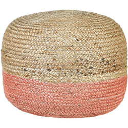 Pouf in iuta naturale rosa beige 50 x 40 cm pouf imbottito eps accessori Duki